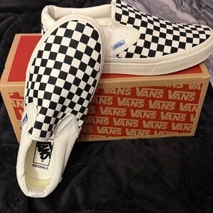 Vans Black and White Checkerboard Slip-Ons NWT